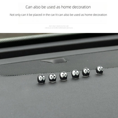 10PC Cartoon Big-Eyed Black Ball Car Interior Decorations