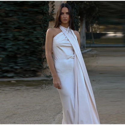 Vestido Largo Elegante sin Hombros para Mujer