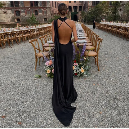 Vestido Largo Elegante sin Hombros para Mujer