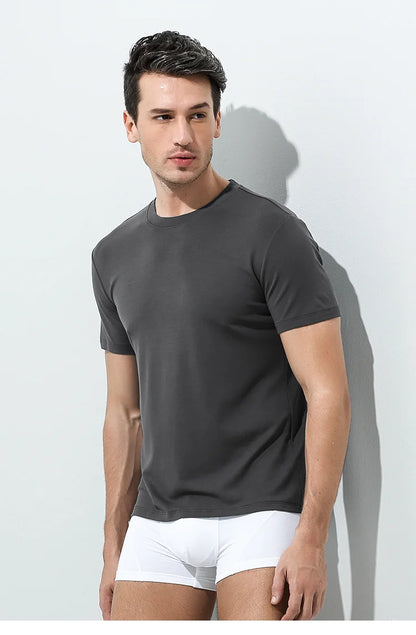 Tshirt Spandex para Hombres Cuello Crew