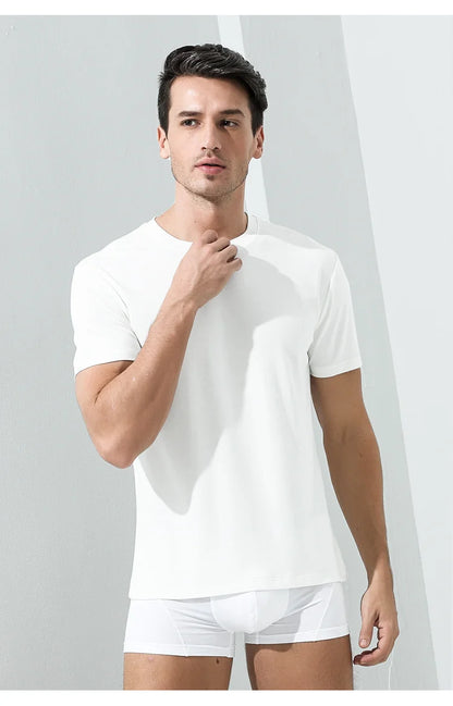 Tshirt Spandex para Hombres Cuello Crew