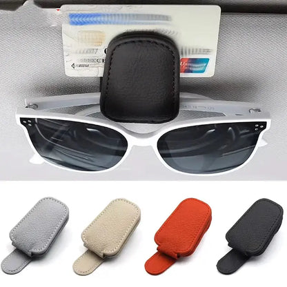 Clip Magnético para Gafas y Tickets – Soporte de Cuero para Auto ¡Todo Chido!