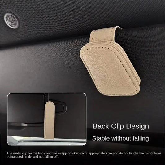 Clip Magnético para Gafas y Tickets – Soporte de Cuero para Auto ¡Todo Chido!