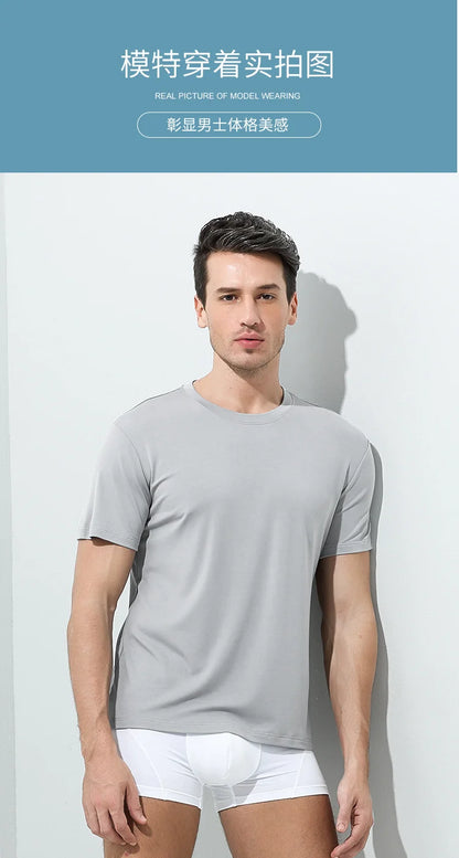 Tshirt Spandex para Hombres Cuello Crew