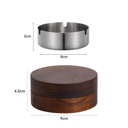 Cenicero Madera con Tapa – Acero inoxidable, oficina o casa ¡Todo Chido!