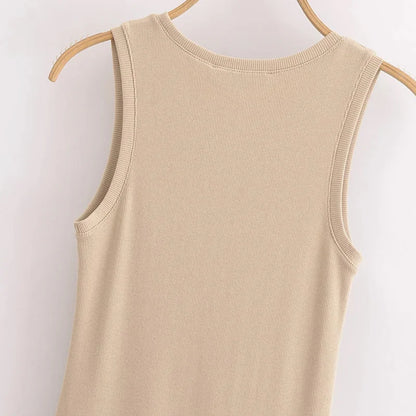 Vestido Largo Elegante TRAF 2025 Sin mangas, casual y de fiesta, ideal primavera, estilo Y2K.
