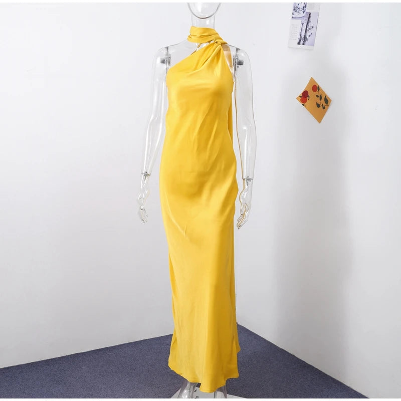 Vestido Largo Elegante sin Hombros para Mujer