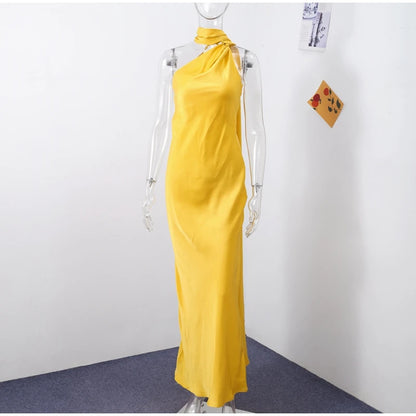 Vestido Largo Elegante sin Hombros para Mujer