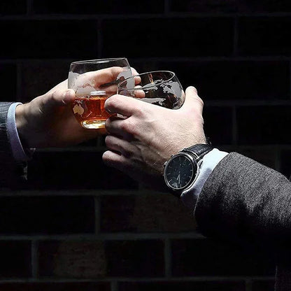 Botella de Cristal para Licor en forma de Mundo